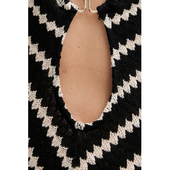 Bardot Памучна рокля Bardot в черно дълга разкроена 59904DB (59904DB)