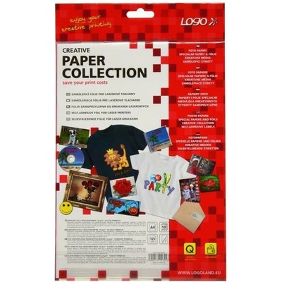 Logo samolepicí fólie, matná, stříbrná, A4, 145 g/m2, 1200dpi, 10 listů, pro laserové tiskárny, L