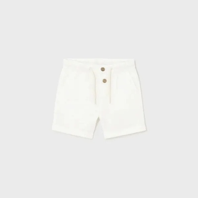 Mayoral Бермуди лен relax в бяло за бебе момче Mayoral с връзки