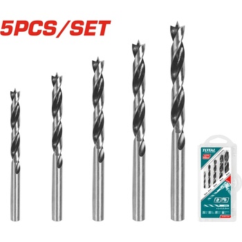 TOTAL Комплект свредла за дърво TOTAL, 5 броя, Ø3 - Ø8 mm (TL TACSD7055)