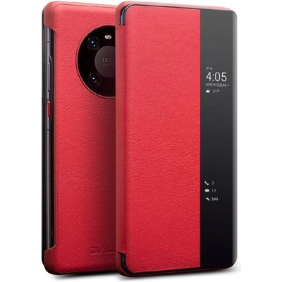Qialino Активен Кожен Калъф за Huawei Mate 40 Pro, Qialino Smart Book Rel Case, Червен (5901017195071)
