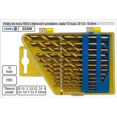 Sada vrtáků HSS 13ks průměr 1,5-6,5mm TITAN – Sleviste.cz