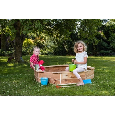 Woody Pískoviště dřevěné čtvercové natur se sítí 120x120 cm