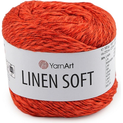 Pletací příze Linen Soft 100 g - 9 (7310) oranžová mrkvová