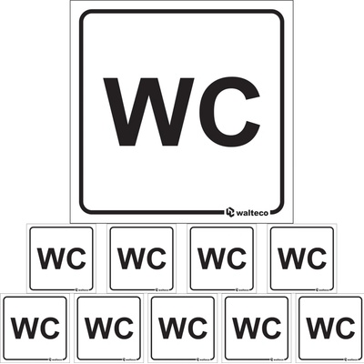 Walteco WC, 80x80mm, samolepka Množstvo: 10 ks , 20301BP2