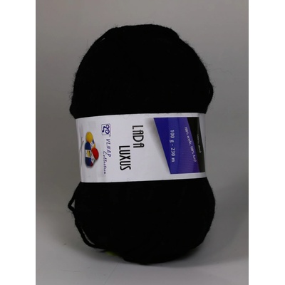 Pletací příze Vlnap LADA LUXUS 59005 černá, klasická, 100g/230m