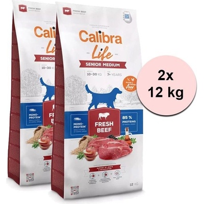Calibra Dog Life Senior Medium Fresh Beef 2 x 12 kg
