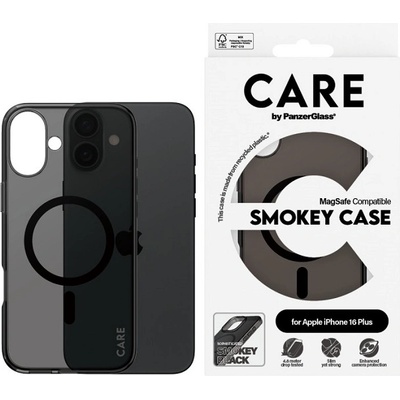 Panzer Калъф CARE - Flagship Smokey, iPhone 16 Plus, MagSafe, черен (5715685004179)