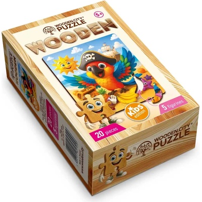 WOODEN CITY Drevené Pirátsky papagáj 20 dielov