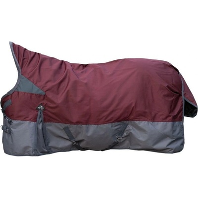 HKM Lehká výběhová deka Yukon 600D High Neck s fleecem dark red grey – Zboží Mobilmania