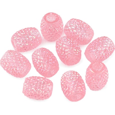 Stoklasa Plastové korálky s velkým průvlekem 13x15 mm Balení: 5 ks, Varianta: 10 (057) růžová sv. AB 10 (057) růžová sv. AB