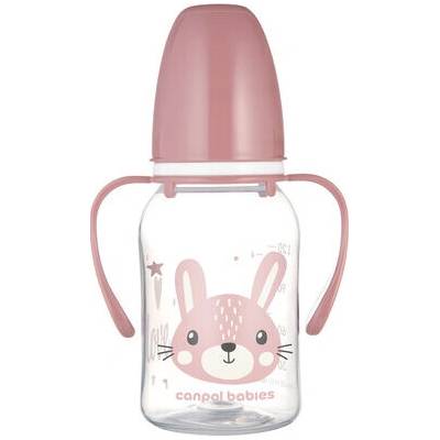 Canpol babies Štandardná fľaša s ušami Cute Animals ružová 120 ml