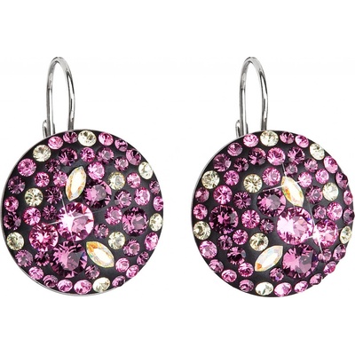 Pavona visací s krystaly Swarovski fialové kulaté 31161.3