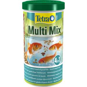 TETRA Pond Multi Mix - пълноценна хранителна комбинация, състояща се от четири вида храни, които отговарят на нуждите и хранителните навици на различни видове езерни риби - енергия, жизненост и силна имунна