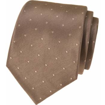 Kravata s bodkami béžová