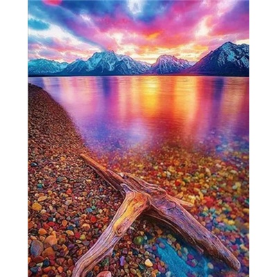Norimpex - Puzzle Diamant painting: Sunset in the mountains 30x40 cm - 1 - 39 piese