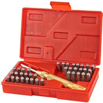 DEMA Raznice písmená + čísla s vyrážačom 4 mm, 38-dielna sada