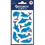 Avery zweckform Стикер, хартия, 2 листа, 76x120 mm, AVERY ZWECKFORM, "Z-Design No. 53444", блестящи делфини (53444)