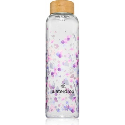 Waterdrop Glass Waterdrop Edition sklenená fľaša na vodu 600 ml + obal na fľašu
