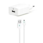 Nillkin Зарядно 220V SpeedCharger USB Travel Charger, 2, 1A, incl, Micro USB Cable - Бяло