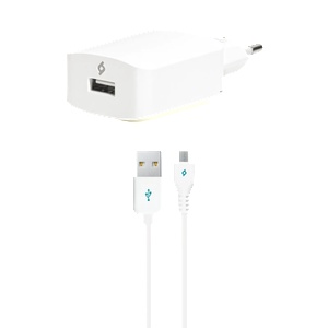 Nillkin Зарядно 220V SpeedCharger USB Travel Charger, 2, 1A, incl, Micro USB Cable - Бяло