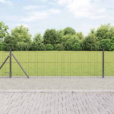OMAXI Evropský plot s betonovou základnou 25 x 0,6 m Šedá Síťovina 242914