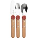 Opinel Детски комплект прибори Opinel - Le Petit Gourmet, 3 части, Coral (003256)
