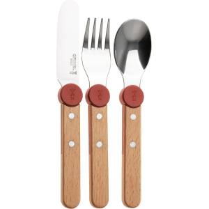 Opinel Детски комплект прибори Opinel - Le Petit Gourmet, 3 части, Coral (003256)
