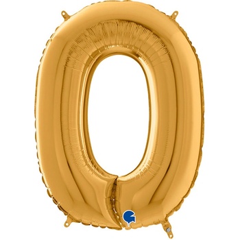 Balónik číslica 0 zlatá 66cm