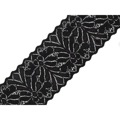 Elastická krajka / vsadka šíře 80 mm Varianta: 3 černá, Balení: 13.5 m 35464/55583/153505 – Zboží Dáma
