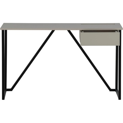 Woood Šedobéžový dřevěný pracovní stůl New Julius 126 x 53 cm