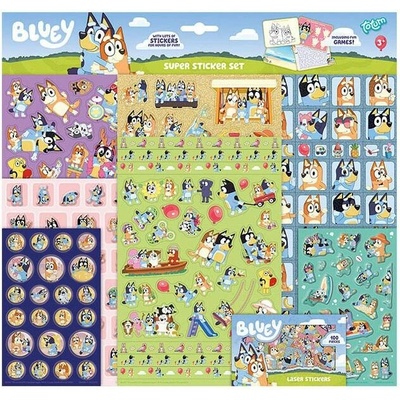Bluey super samolepky sada 8 archů