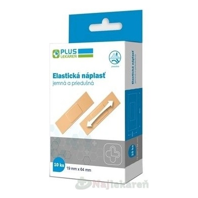 Plus Lekáreň Náplasť elastická jemná 19 x 64 mm 10 ks