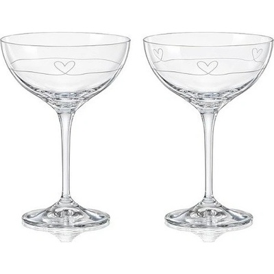 Crystalex Diamond Heart sklenice na koktejly 210 ml