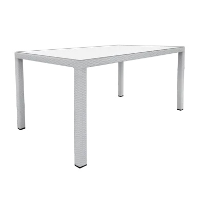 Horecano МАСА PVC РАТАН 150x90x75см(B 1016-L-W)БЯЛА (0195298)