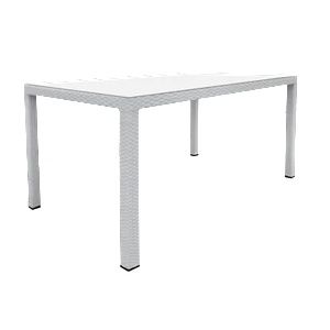 Horecano МАСА PVC РАТАН 150x90x75см(B 1016-L-W)БЯЛА (0195298)