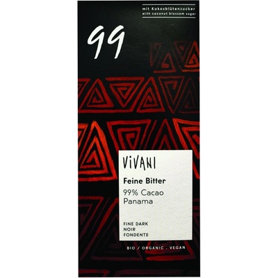 VIVANI Čokoláda Horká 99% s kok.cukrom 80 g