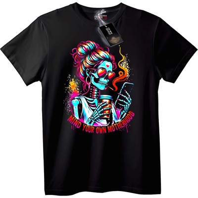 NOONEBRAND Тениска Skull Майка: Грижи се за Майчинството - 2XL, White
