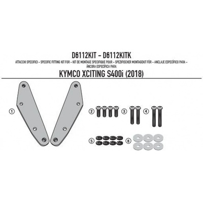 KAPPA upevnění plexi KD6104ST KYMCO XCITING S400I 18-24