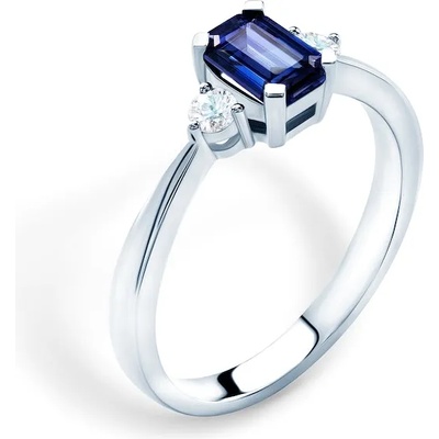 SAVICKI Годежен пръстен Savicki: бяло злато, син сапфир, диаманти