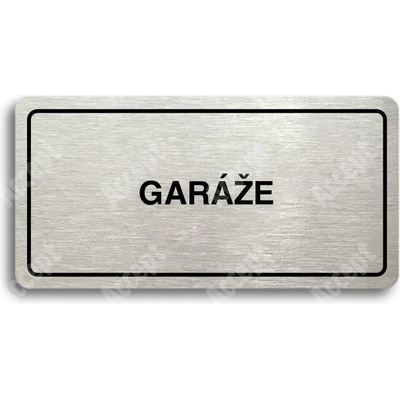 ACCEPT Piktogram GARÁŽE - stříbrná tabulka - černý tisk
