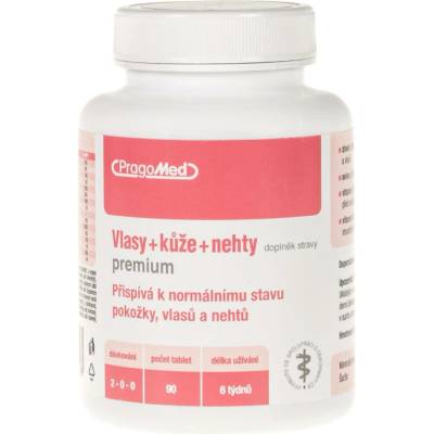 Pragomed Vlasy+kůže+nehty PREMIUM 90 tablet