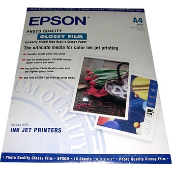 Epson Фотохартия Epson Photo Quality Glossy Film, A4, гланцирана, 15 листа (41071)