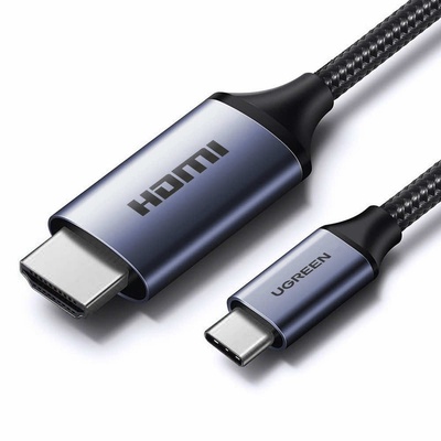 UGREEN Кабел с поддръжка на 8K за свързване от USB-C към HDMI - Ugreen 8K 60Hz USB-C to HDMI Cable (тъмносив) (CM565)