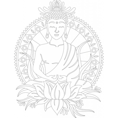 Radost v písku Šablona na pískování Buddha A3