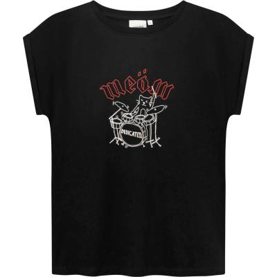 DEDICATED Дамска тениска DEDICATED Women's T-Shirt Visby Meow T-shirt - Black (916-2825-0113)