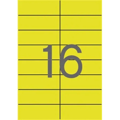 APLI Етикет, 105x37 mm, цветен, APLI, жълт, 320 етикета в опаковка 01595 (01595)