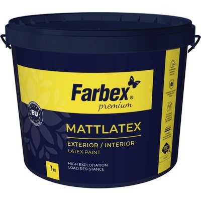 Mattlatex Farbex Latexová omyvatelná barva na zeď 7 Kg