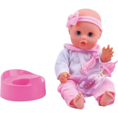 Alltoys Bambolina s nočníkem a kojeneckou lahvičkou 33 cm