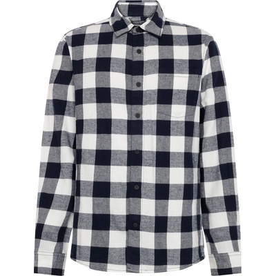 KnowledgeCotton Apparel Мъжка риза с копчета KnowledgeCotton Apparel Regular Fit Checkered Flannel Shirt - Blue Check - размер XL (033-2927-0114)